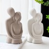 HYFAN Love Statue Hugging Couple Ceramic Decor Romantic Ornament Figurine
