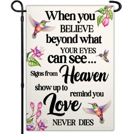 Memorial Day Garden Flag for Outside 12x18 Hummingbird Memorial Flag Love Never Dies Flag for Outdoor Indoor House Yard Decor
