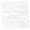 jojofuny 9 Sheets Reusable Landscape Painting Stencils for DIY Projects