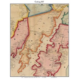 Cushing 1857 Old Town Map with Homeowner Names Maine St George River Tenants Harbor - Reprint Lincoln County ME