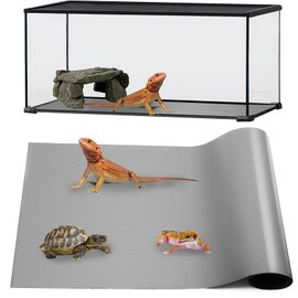 zunzingy Bearded Dragon Tank Accessories, Reptile Mat, Reptile Terrarium Substrate Liner for Leopard Gecko, Lizard, Snake, Tortoise, Iguana Non-Adhesive Reptile Flooring (18"x72" Grey)