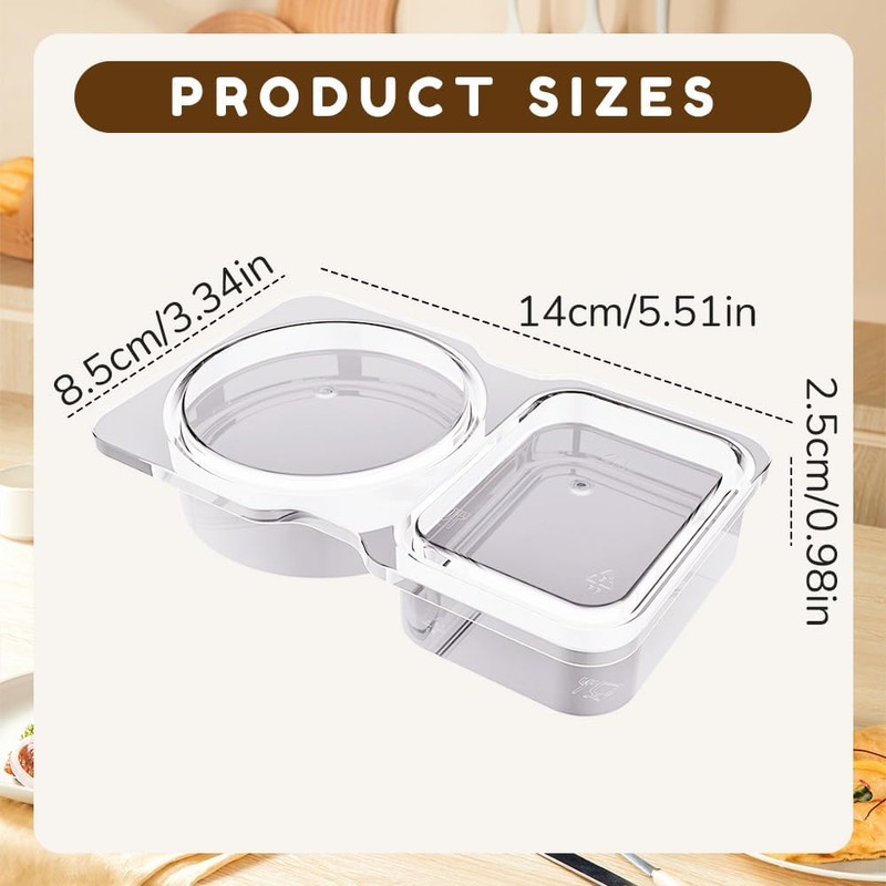 DEJIN 20Pcs Boxed Reusable Snack Containers with Lids, Double Compartment