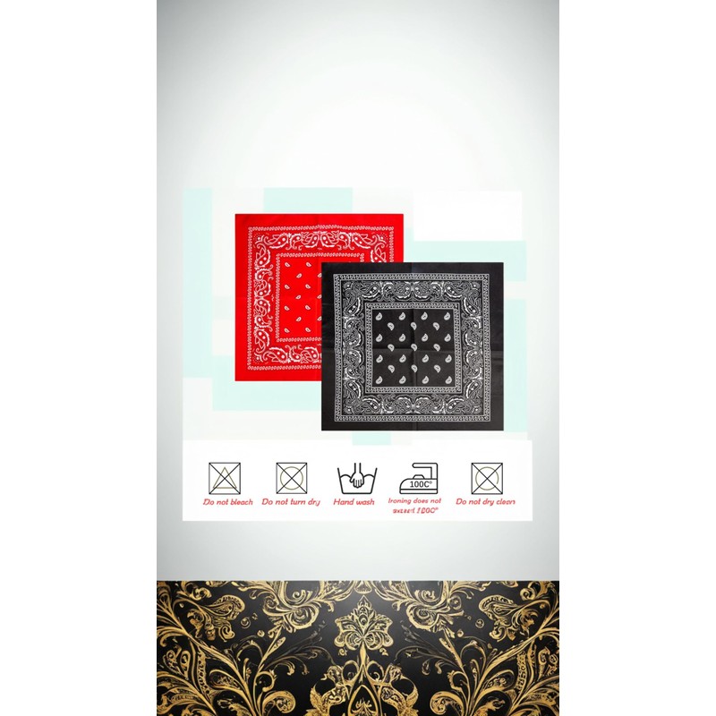 Honwor 2PCS Paisley Bandanas - Pirate Head Scarf for Men