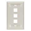 Leviton QuickPort Wallplate with ID Window, Single Gang, 3-Port, 42080-3TS,