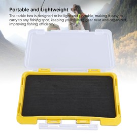 Fishing Jig Box, Plastic Slim Foam Insert Fishing Hook Storage Organizer Box Yellow Fishing Tackle Box for Lure Boxes Terminal Tackle Storage