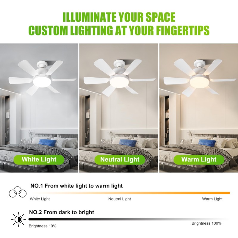 Socket Ceiling Fan Light with Remote and 1 Socket Extender,