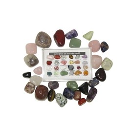 29Pcs (270 grams) Healing Crystals Set Natural Gemstones Polished Reiki Tumbled Stones Bulk Crystals for Beginners Meditation Divination Decorative Stones by Jeannieparnell