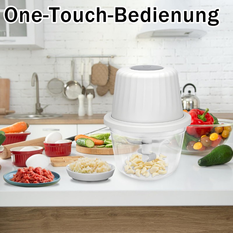 WwuHua Onion Chopper Electric 400 ml, Onion Cutter, Vegetable Chopper