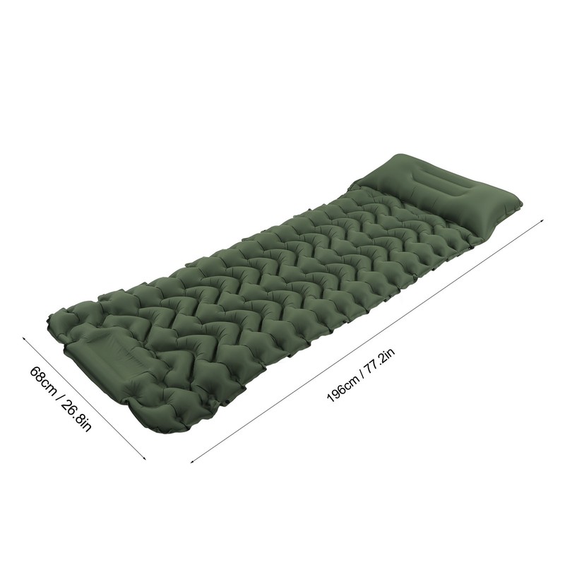 Inflatable Camping Sleeping Pad Green Leakproof Waterproof Portable Outdoor Camping