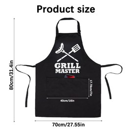 Greyoe Cooking Apron Men BBQ Apron for Men Funny BBQ Apron with Pockets Adjustable Gift for Dad Husband Black, b