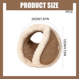 Valicaer Winter Ear Muffs,Foldable Fleece Ear Warmers for Men and Women Winter Warm Earmuffs Fluffy Soft Ear Covers Windproof Behind The Head Earmuffs for Outdoor Cycling Running Skiing (Brown)