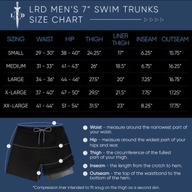 LRD Men's Swim Trunks with Compression Liner 7 Inch Inseam Quick Dry Swim Shorts, Shark Bite / Blue, X-Large