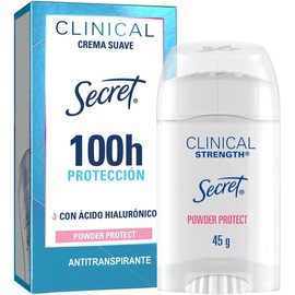 SECRET, Desodorante Mujer, Desodorante Clinical con Ácido Hialurónico, Crema Suave, Powder Protect Cotton, 45 GR
