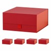PLINJOY 5 Pcs Red Gift Box 8x8x4 Inches Small Gift