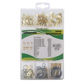 254pcs Picture Hooks Picture Hanging Kit Photo Assortment Hanging Hardware kit with Wire,Hooks,Nails for Frames