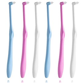 LOVEWEE Cepillo de dientes cónico End-Tuft, 6 piezas de cepillo de dientes interespacial, para ortodoncia, línea de puentes y limpieza de detalles