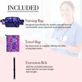 French KOKO Medical Nurse Fanny Pack with Travel Bag and Extension Strap Nursing Supplies Nurses Nursing Fanny Packs Women Organizer Pouch Tool Belt ICU Nicu Vet Tech Waist Bag Work Pink Nurse Life