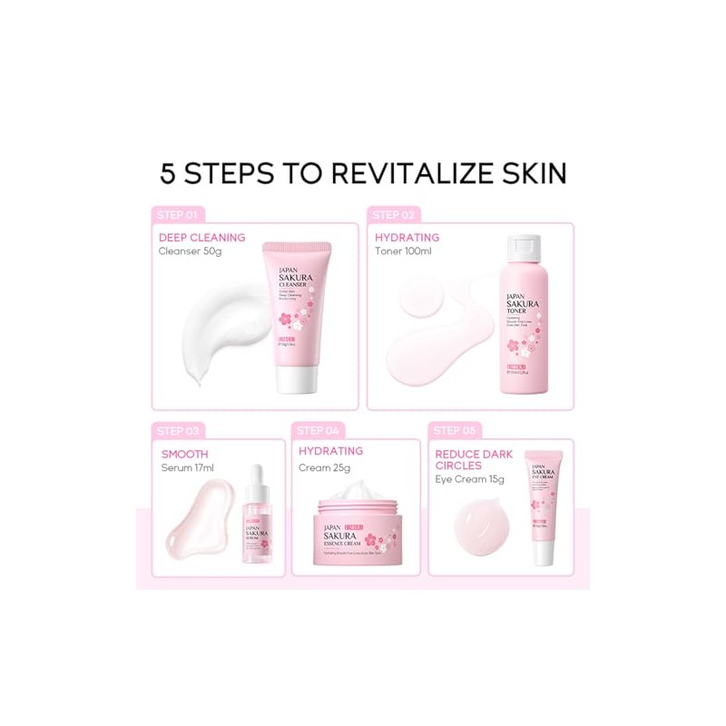 Etuanxi Set Cuidado Facial Kit Cereza Mujer Regalo Adolescentes Sets