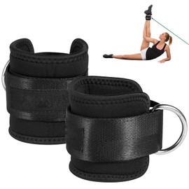 MTQ Correa de Tobillo, Tobillo Correas 2 Pack, Tobilleras Deportiva para Cable Máquinas, Gimnasio de Deporte para Glúteos y Piernas Ejercicios de Pesas, Entrenamiento de Glúteos en Polea etc(Negro)