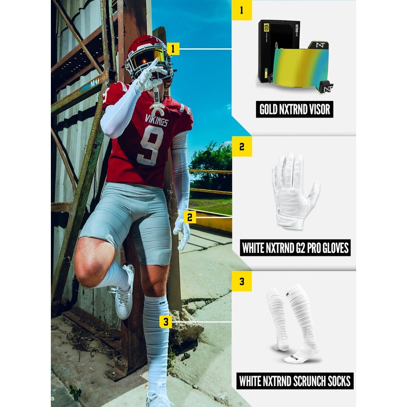 Nxtrnd XTD Scrunch Football Socks, Extra Long Padded Sport Socks