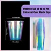 Djenpinex 25 Pack Thick Iridescent Plastic Cups 12oz - Bright