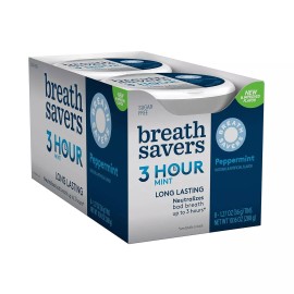 Breathsavers BREATH SAVERS Peppermint Sugar Free Breath Mints Tins, 1.27 oz (8 Count)