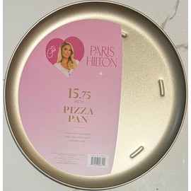 15.75 Inch Pizza Pan, Non-Stick Carbon Steel, Dishwasher Safe, Champagne Gold and pink