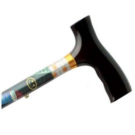 Folding Aluminum Walking Cane Casino Gambler Design with Height Adjust