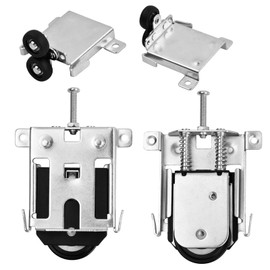 2 Set Sliding Wardrobe Door Parts Wheels, Sliding Door Pulley Door Roller, Closet Door Convex Wheel, 2X Top & 2X Bottom, Replacement Parts Accessories for Home Furniture Cabinet Window Sliding Door