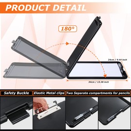 Gersoniel Clipboard with Storage Bulk Plastic Storage Clipboard Heavy Duty Nursing Gift Black Clipboard Storage Clipboard Foldable Clip Board with Clip for Teacher Office Employee