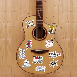50PCS Stickers for Music,Musik Stickers,Teens Boys and Girls Sticker Pack Vinyl Skateboard Guitar Door Laptop Luggage Car Bike Water Bottle Birthday Party Supplies Stickers