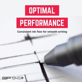 GPCA - GP 1945 Pen Gel Ink Refill GP22 Refill Smooth Writing German Ink Compact Size for Storage. 60mm in Length, 6mm Diameter, 1.0mm Medium Point - Jet Black