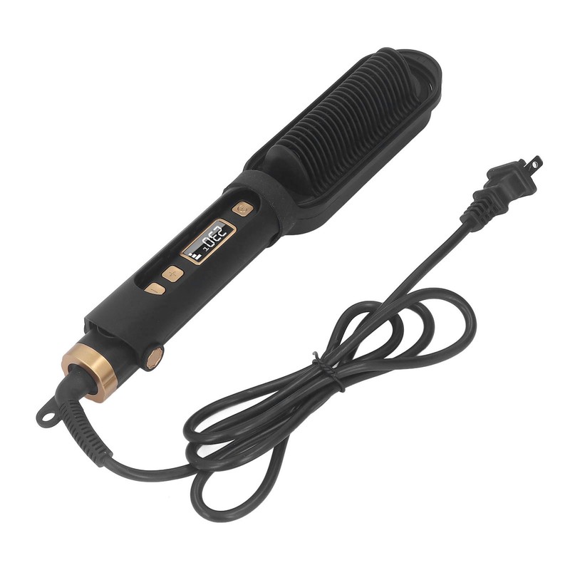 LED Hair Straightening Brush Negative Ion Adjustable Temperature Automatic Straight