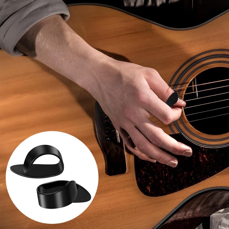 JIYIN 12 Piece Thumb Picks Set, Adjustable Banjo Picks 8