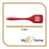 MyXoHome 8" Red Silicone Spatula & Slotted Turner Set by
