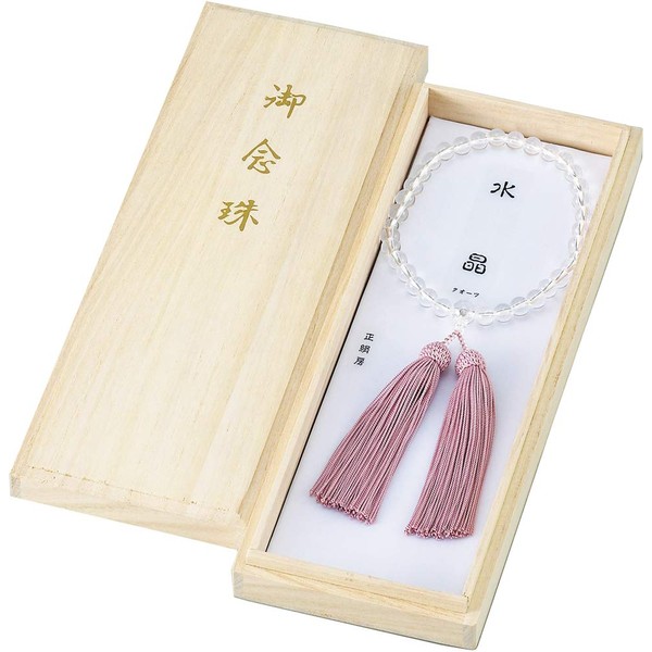 Kishida Sangyo 401-2500 Prayer Beads, Women's, Pink, Made in Japan, Crystal, Prayer Beads, Separate Selection, Genuine Crystal Pure Silk