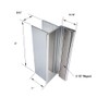 Gordon Glass® Chrome 3" U-Channel with 2-1/2" Magnet for 1/2"