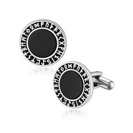 Bandmax Cufflinks Men's Stainless Steel Cufflink Cufflinks for Men Viking Cufflinks Shirt Shmuck for Shirt Wedding, Silver, Not applicable