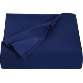 NTBAY Twin Flat Sheet Only - Brushed Microfiber Flat Sheet - Soft, Wrinkle-Free, Fade-Resistant, Stain-Resistant, Top Sheet, Hotel Quality Flat Bed Sheet, Navy Blue