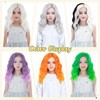 Green Wig for Kids - Short Wavy Synthetic Fiber Wig,