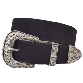 Axesoria Western Genuine Suede Belt in Black M