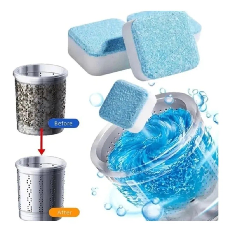 Kit De Tabletas Desinfectantes, 12 Tabletas, Limpia La Lavad