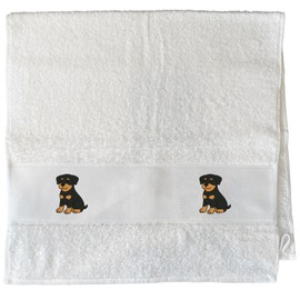 Huuraa Gäste-Handtuch Rottweiler Rotti Comic Geschenk 50x100cm White Baumwolle Rottweiler Präsent