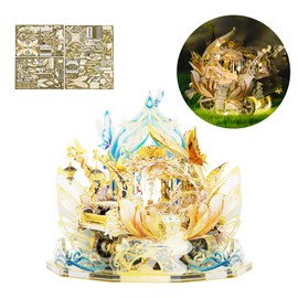 MU 3D Fairy Series Metal Puzzle Model Kits Cinderella's Elf Carriage, Princess Magic Palace Miniature Building, DIY Birthday Xmas Gift Toy Sets