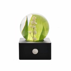 MISS LI GARDEN Forever Flower Special Edition,Lily of The Valley, Black Base, Elegant Present for Girlfriend Wife Mom Women Enchanted Birthday Anniversary Wedding Home Décor