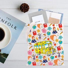 CMNIM Sch Bus Book Character Tote Bag Ms Frizzle Fans Gifts for Teacher Principal Bus Driver Educator Librarian Tote (Bus TE)