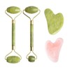 Natural Gemstone Facial Massager Jade/Rose Quartz Body Lifting Gua Sha Roller Option 4 (Round Roller) 2ea