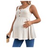 BEAUDRM Women's Maternity Tank Top Scoop Neck Sleeveless Ruffle Hem