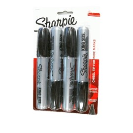 SHARPIE 15661PP King Size Permanent Marker, Chisel Tip, Black, 4-Count (3 Pack(4 Count))