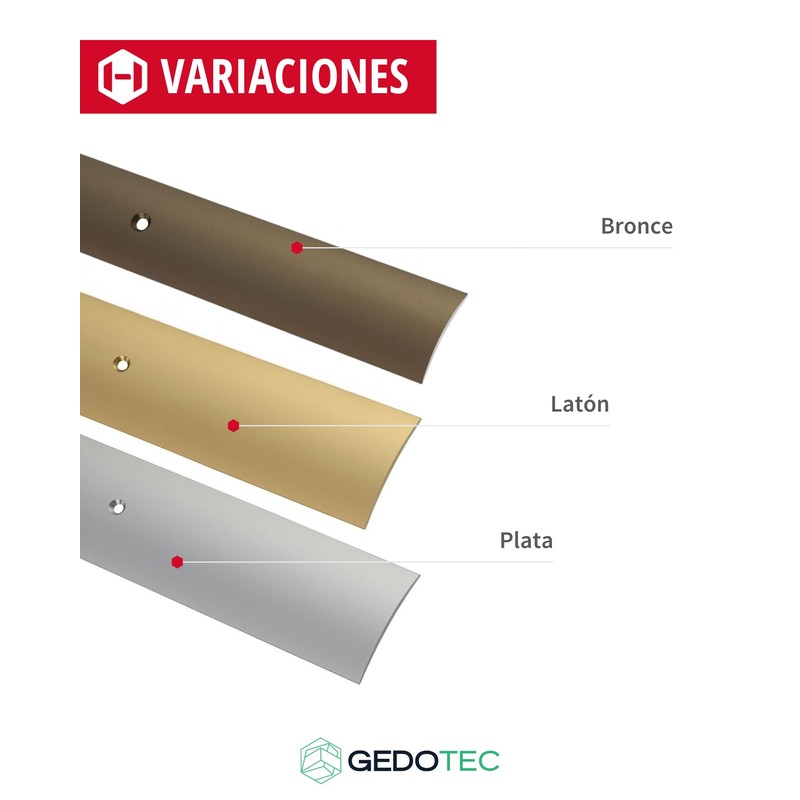 Gedotec transition profile curved., 30 x 1000 mm